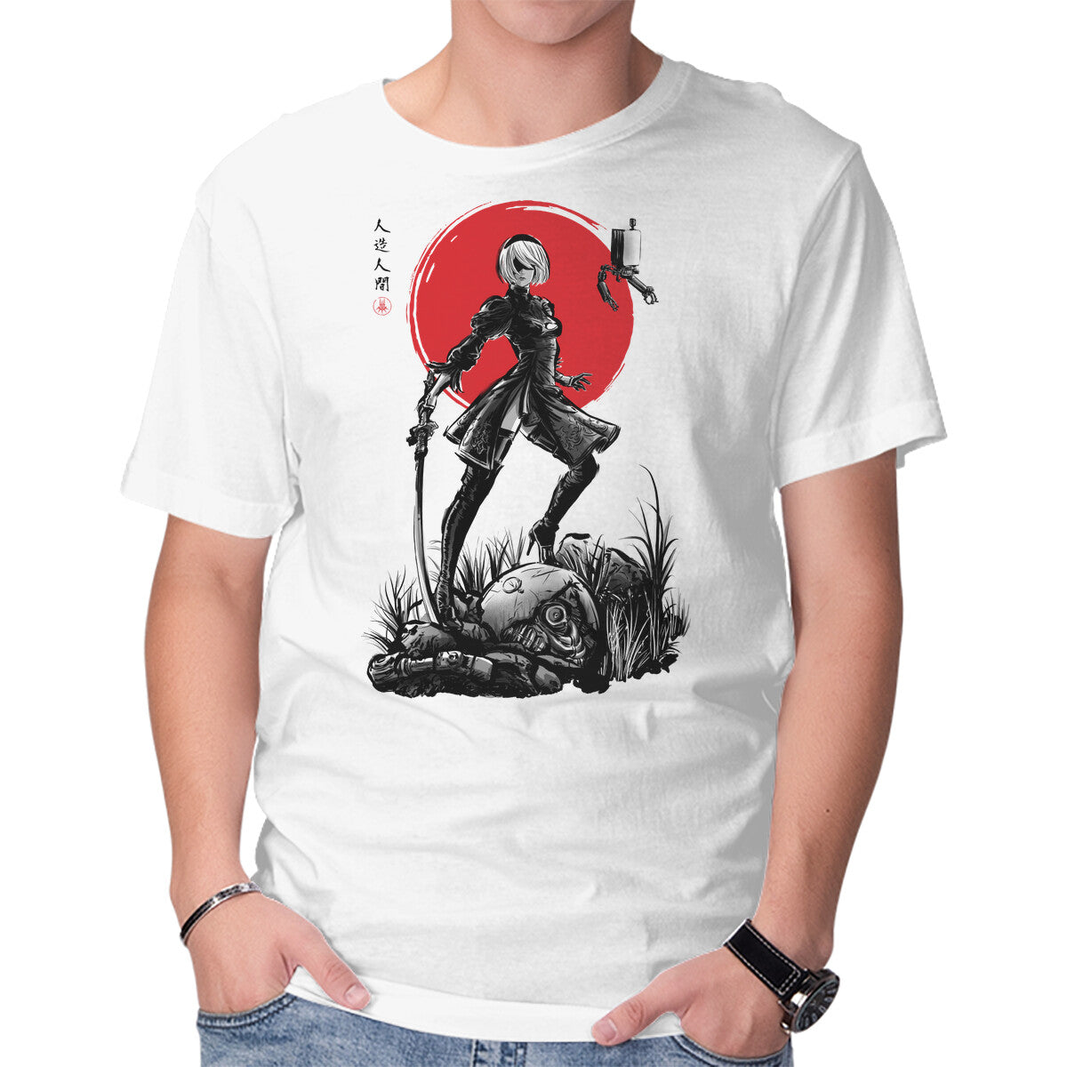 Unisex Crew Neck T-Shirt Battle Android Under The Sun Graphic Short Sleeve Casual Tee XS