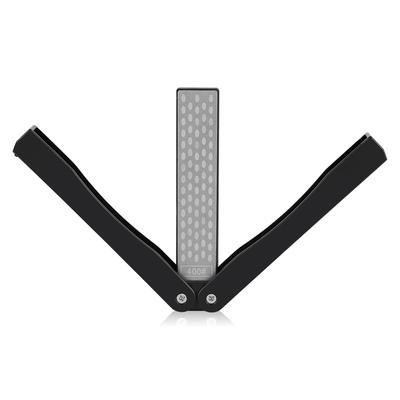Outdoor Camping Folding Double Sided 400 600# Sharpener Stone Whetstone Sharpening Tool (Black)