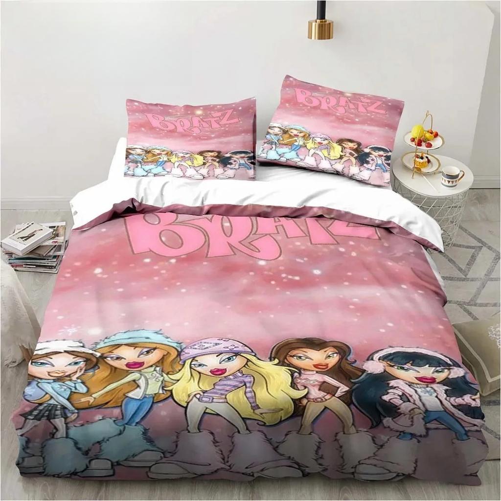 Kreslený B-Bratz 3D Tisk Kawaii Dívčí Ložní Souprava Jednolůžko Twin Full Queen King Size Ložní Souprava Dospělý Dítě Dívky Ložnice Ložní Prádlo Dárek