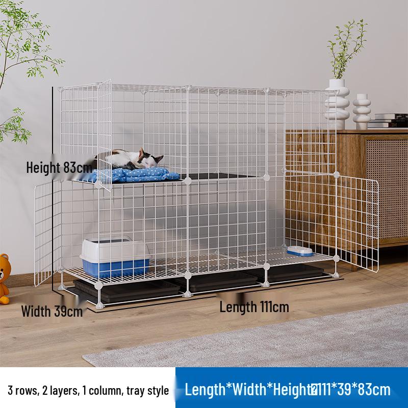 DIY Spacious Indoor Cat Iron Mesh Villa with Litter Box Space