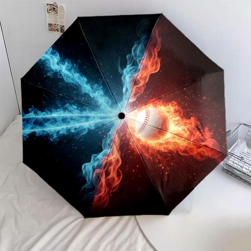 IceFireSports Pattern Pattern New Style Umbrella, 1 Piece Automatic Folding Umbrella, Portable Travel Umbrella, Outdoor Umbrella, Birthday Gift