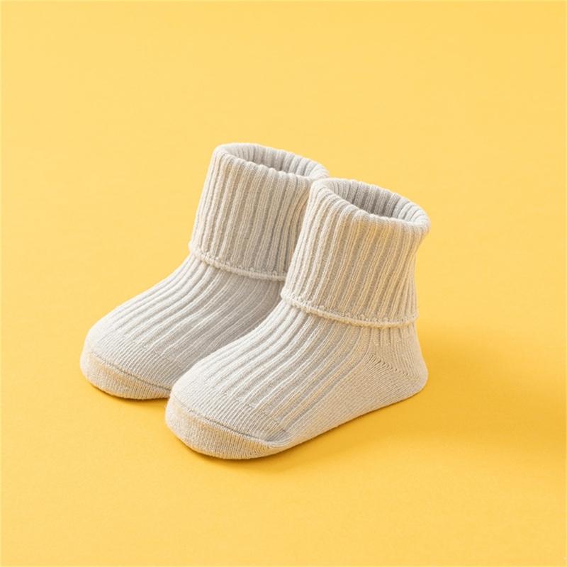 2pcs Anti Skid Toddler Socks Soft Crew Length Socks Middle Tube Design For Secure Movement On Hardwood Floors