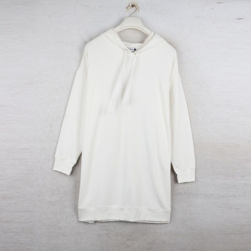 

Sunshine House Autumn and Winter New Arrival Export European and American plus Fat plus Size Hooded Long Sweater Dress Women s Clothing White XL: Bust size 124