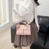 New Autumn Korean Style Fashion V Shaped Tassel Embossed Small Square Bag for Women Simple Shoulder Bag