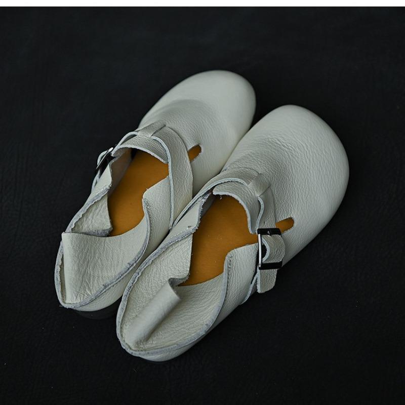 Fashion Woman Mules Genuine Leather Round Toe Soft Soled Loafers Summer New Versatile Soft Cowhide Flat Women's Slides Shoes Slippers