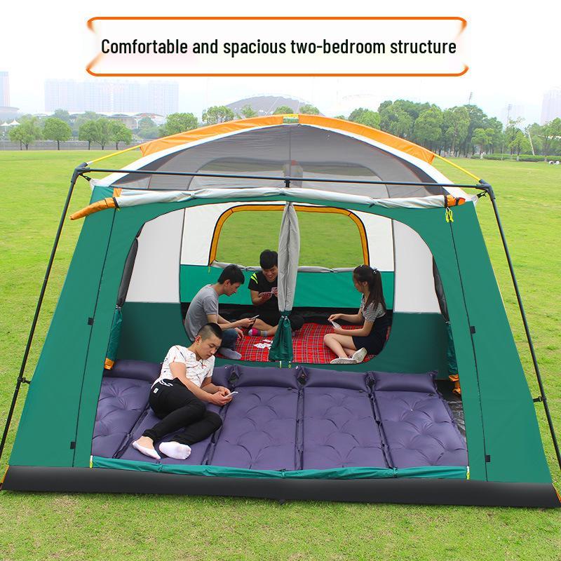 Outdoor Multi-Room Tent for 4 to 10 People - Rainproof, Thickened, and Portable