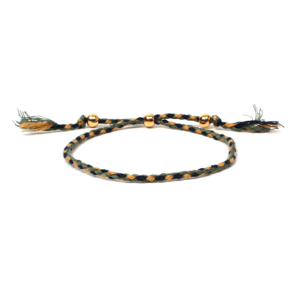 Heiß verkaufendes neues Armband mit goldenen Perlen, handgewebter Schmuck aus farbigem Faden