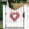 Valentine's Day Heart-shaped Artificial Wreath Indoor Outdoor Front Door Wall Hanging Love Heart Foil Tinsel Garland Wedding Party Decoration Ornament