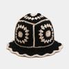 Korean Retro Stripe Handmade Crochet Bucket Hats Autumn and Winter Y2k  Fisherman's Cap Women Tassel Colored Wool Hats
