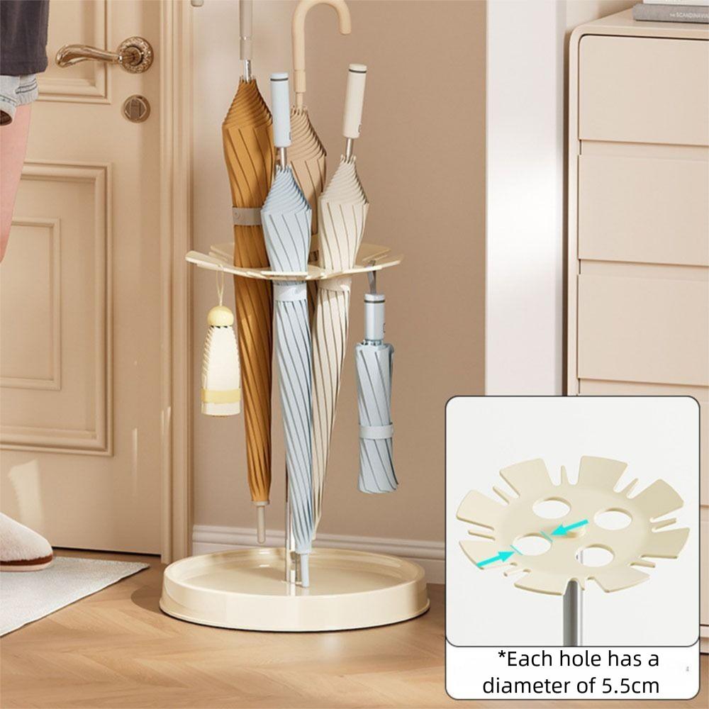 Rustproof Steel Umbrella Storage Rack Moisture-Proof Tray Floor Standing Umbrellas Holder Large Capacity Multi-Hole