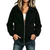 Women's Fashion Long Sleeve Zip Up Lapel Jacket for Casual Everyday Wear