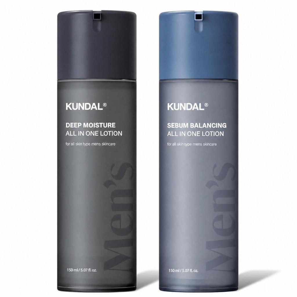 KUNDAL Classic Men's All In One Lotion 150ml × 2 - Deep Moisture + Sebum Balancing