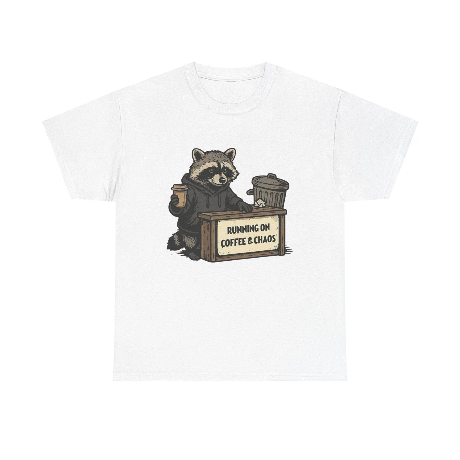 Running On Coffee And Chaos Funny Graphic T Shirt Heavy Cotton Tee Gift Vintage M