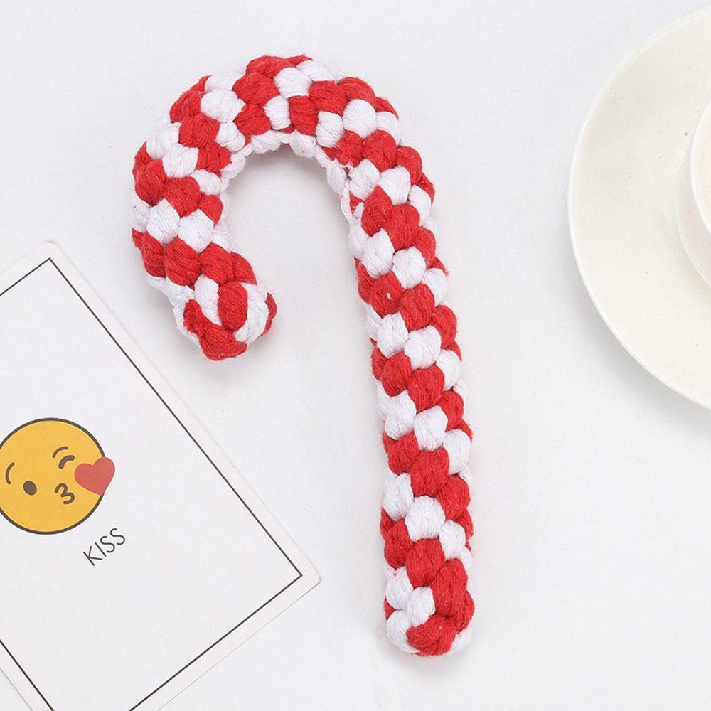 Pet Puppy Sound Interactive Cute Soft Christmas Dog Toys Candy Cane Bite Toys Chew Toy