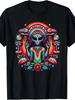 Tie Dye Alien Peace Sign Graphic T-Shirt Boho Hippie Space Vibes Tee