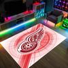 Detroit Red Wings Design Crystal Velvet Carpet Cozy Non?Slip Printed Rug For Bedroom Living Room Entrance