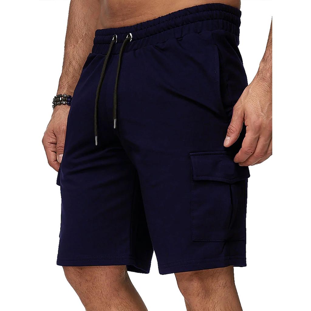 Men's Work Pants with Multiple Pockets Fitness Sports and Casual Five Quarter Pants, Plus Size Shorts