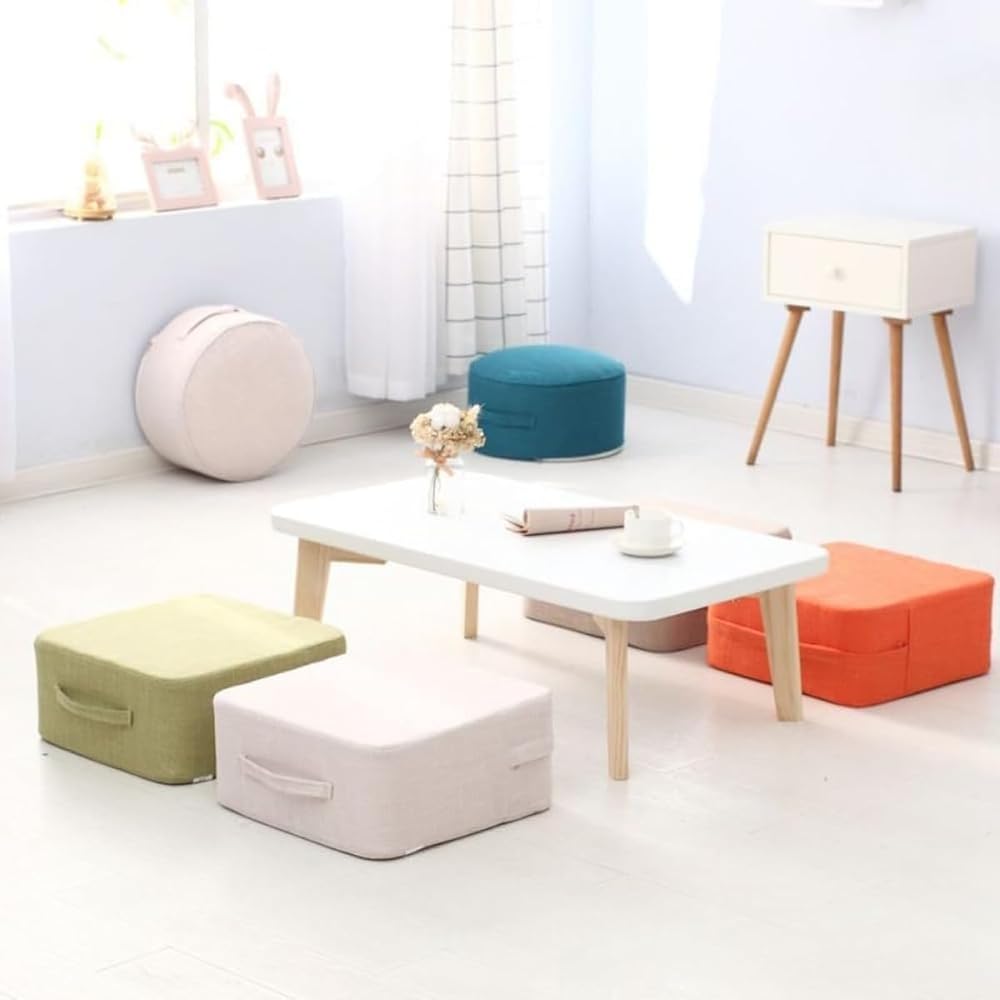 Riuuyyi Cushion Extra Thick Footstool Thick Stool Square High Rebound Floor Mat Hard Mat Handle