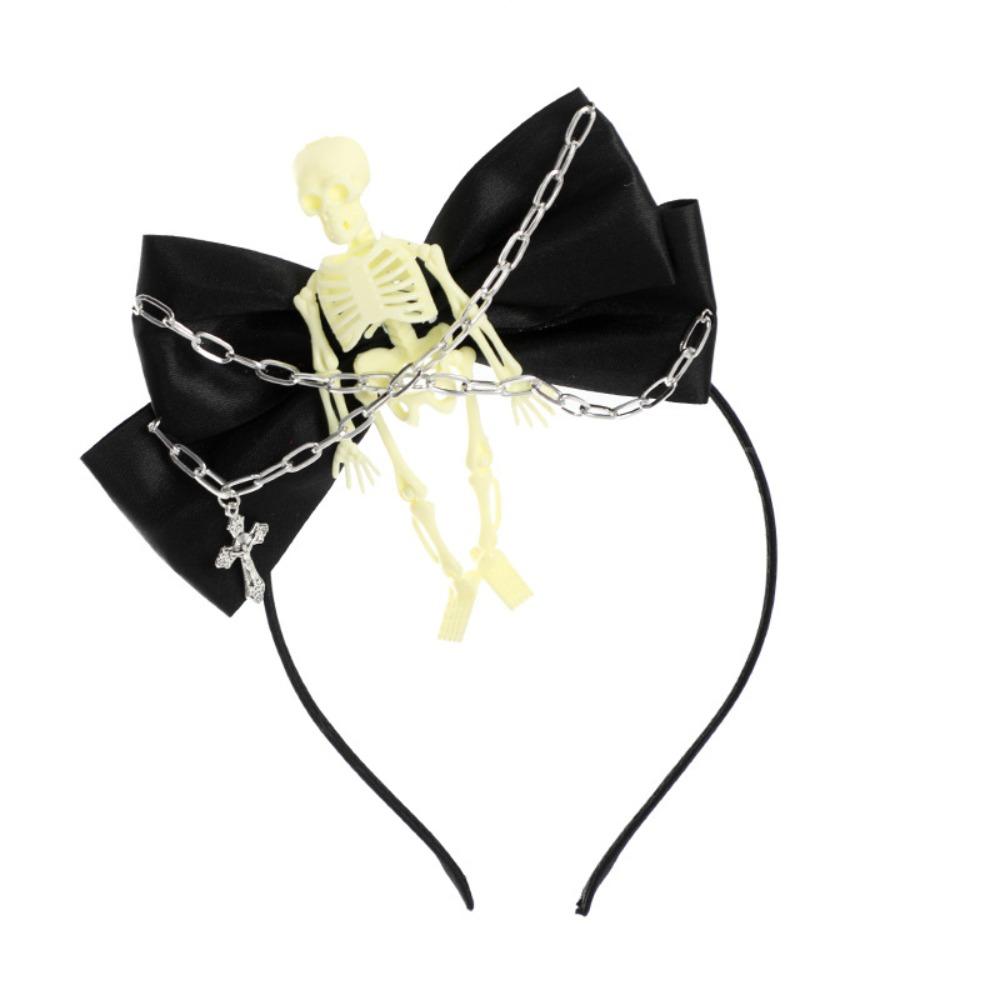 Headband Bloodstained Veil Gothic Halloween Skull Headband Horrible Skull Head Choker  Cosplay