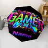 Custom Name Game Controller Theme Automatic Umbrella, Lightweight & Portable, 8 Rib, Perfect for Outdoor Travel, Birthdays, Christmas, Gifts.