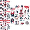 Amerikanischer Unabhängigkeitstag Foto-Requisiten Set mit 20 Papier-Partydekorationen für Feiern