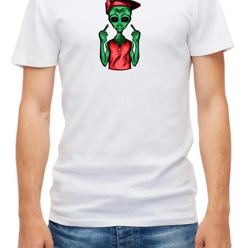 Alien Gangsta Art Design Illustrator  White Men s T Shirt F419 S разноцветный
