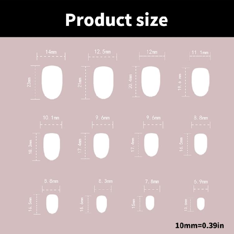 24 Pcs Flowers Stick on Nail Simple Artificial Acrylic Nail Short Round False Nail Glittering Press On Nail for Woman