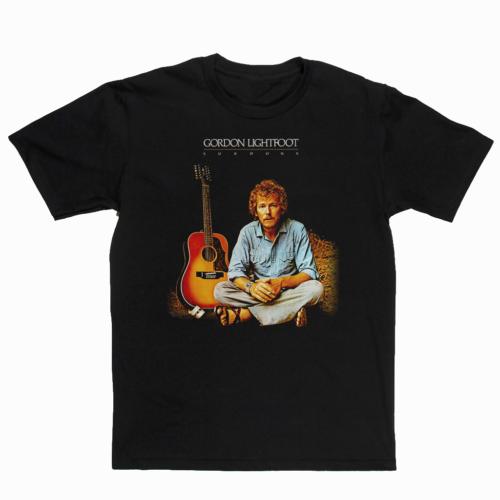 rETRO gUITAR sUNDOWN gordon lightfoot sHIRT cLASSIC bLACK uNISEX s-5xl h915