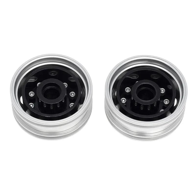 RC Part Tamiya Complete Set Aluminum Front & Rear Wheel Hubs Rims for 1/14 Tamiya Tractor Climbing Trailer RC Car Upgrade Parts