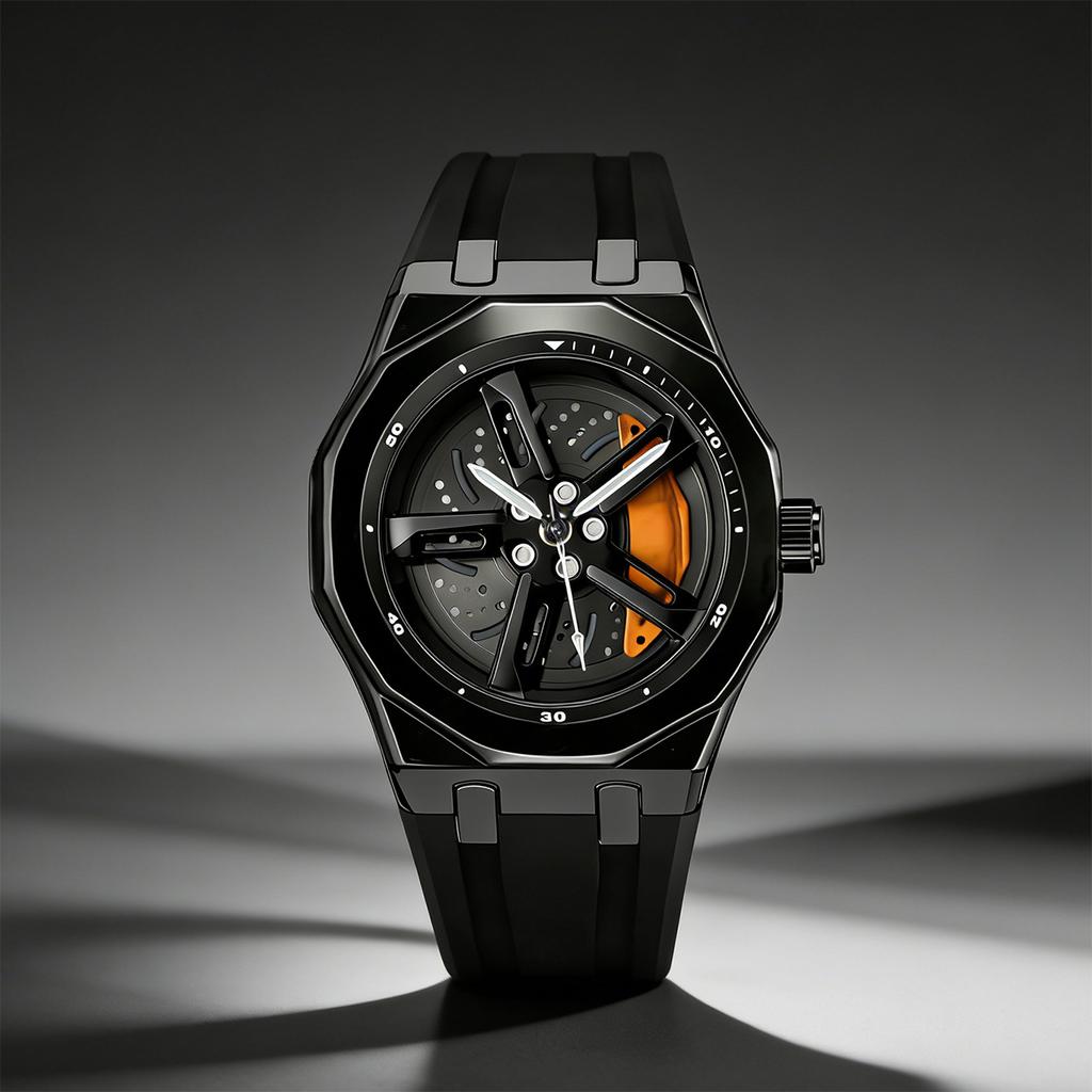 Watch wheel hub turns quartz watch trendy fashion waterproof men's watch can be