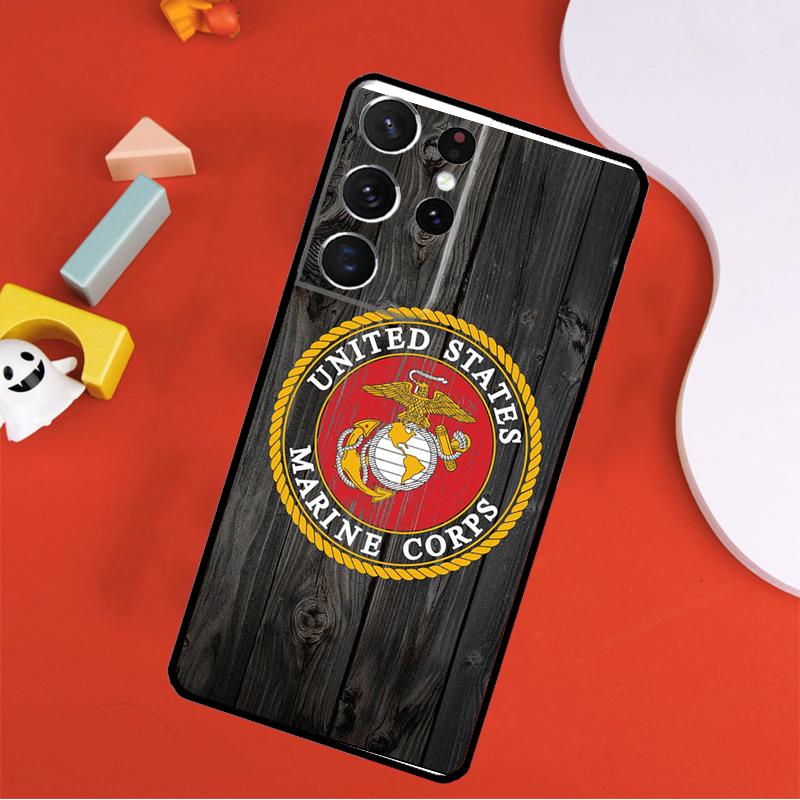 USMC Marine Corps Case For Samsung Galaxy S23 S22 Ultra S8 S9 S10 Plus Note 10 20 Ultra S20 S21 FE Phone Cover
