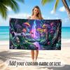 Mushroom Forest Theme Soft Beach Towel Personalized Custom Name Text Towel Portable for Beach Pool Travel