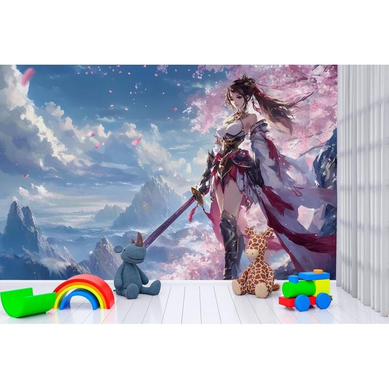 Anime Warrior Princess tapestry 75x100 чёрный