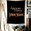 Custom Name Vampire Diaries Wall Tapestry Aesthetic Wall Hanging Printed Fabric Blanket Decorative Tapestries for Bedroom Living Room Home Decor