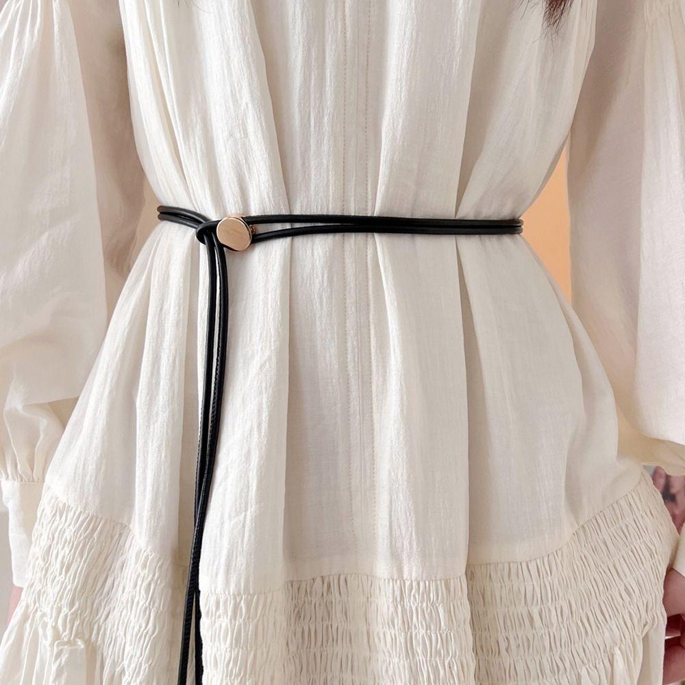 Nastavitelné provázkové pásky Měkký PU kůže Pletený pásek na pas Popruh Pro sukně Džíny Šaty Oblečení