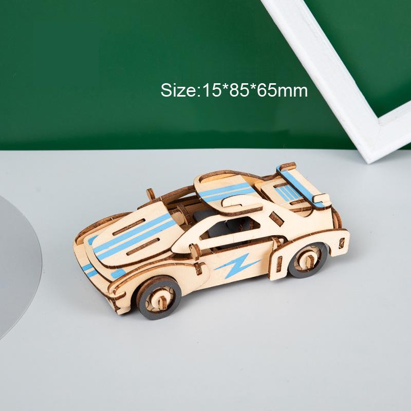 3D Holzautos Motorrad Puzzle Montagemodell DIY Handgemachtes Puzzle Schreibtischdekorationen für Kinder Geschenk