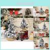Creative Faux Snow Mini Christmas Tree Decorative Tabletop Ornament 30cm Ideal For Festive Decor