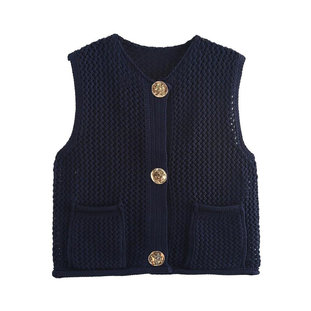 European & American Women's Hollow-out Sweater Vest - Autumn/Winter Street Style Fashion