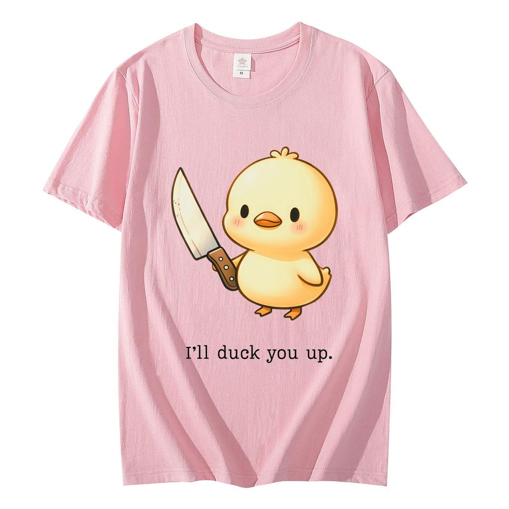 Funny Duck Meme Graphic T Shirts High Street Fashion Trend Short Sleeve Tshirt Men Women Casual Loose Cotton T Shirt Streetwear