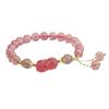 Juan Yu Strawberry Quartz Pixiu Bracelet - Crystal Colorful Gemstone Beaded Jewelry (CB4082205)