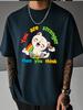 Unisex Summer Crew Neck T Shirt Cute Rainbow Cat You Are Stronger Than You Think Graphic Loose Short Sleeve Casual Streetwear Tops