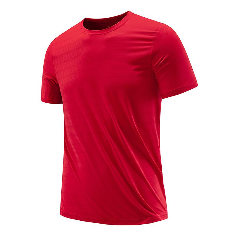 Taglie Forti T-shirt da Uomo a Maniche Corte in Seta Ghiaccio ad Asciugatura Rapida Taglia Ampia Casual Girocollo Mezza Manica