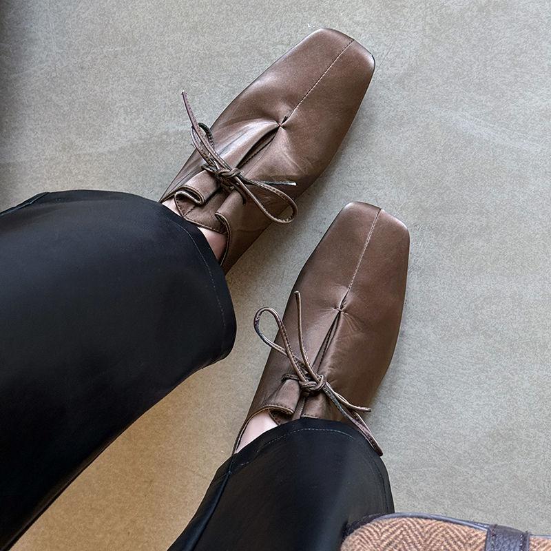 Fashion Womens Loafers Shoes White Sneakers Square Toe Female Footwear All-Match Slip-on Comfortable Dress Summer Flat Lace-Up Silk