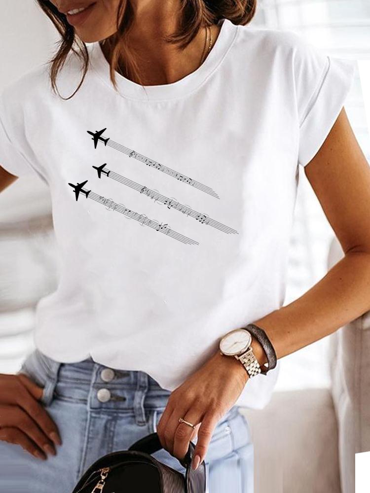 Star Lovely Style Trend Clothing Fashion Tee Women T-shirt Summer Short Sleeve Print Clothes Graphic T Shirt Female Tee Tops