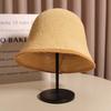 Basin hat foldable simple bucket straw hat woven sunshade small brim breathable sunscreen bucket hat