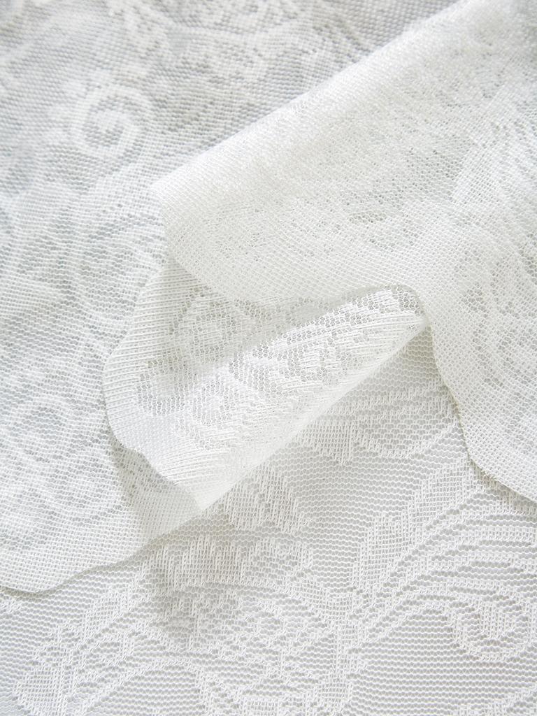 1 x weißer Spitzenvorhang, Fenstervorhang für Wohnzimmer, romantischer Spitzengaze-Vorhang für Hochzeiten und Feiertage.