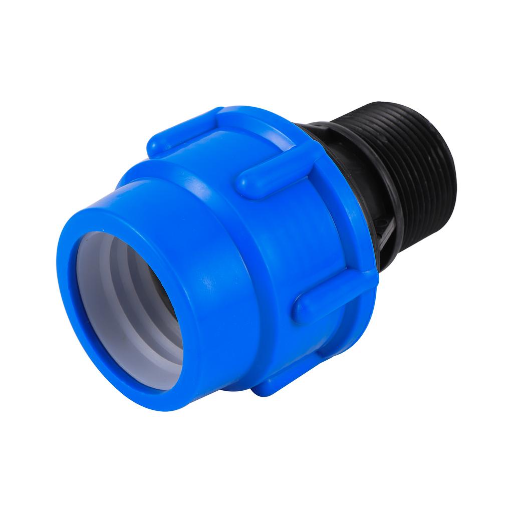 PE Wasserrohr Schnellkupplung 1/2" 3/4" 1"1.2" 1.5" Außengewinde auf ID 20/25/32/40/50mm Nicht Heißschmelzend Reduzierstück Gerade Blau