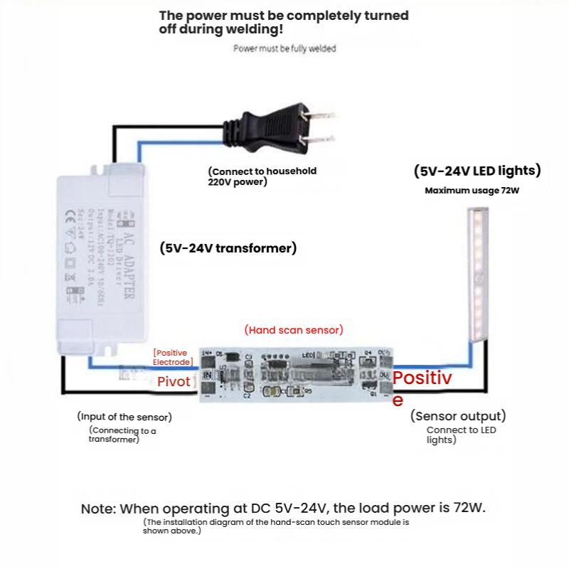 Short Distance Hand Scan Sensor Switch Module Low Power Consumption Auto Trigger for Smart Home Auto Devices