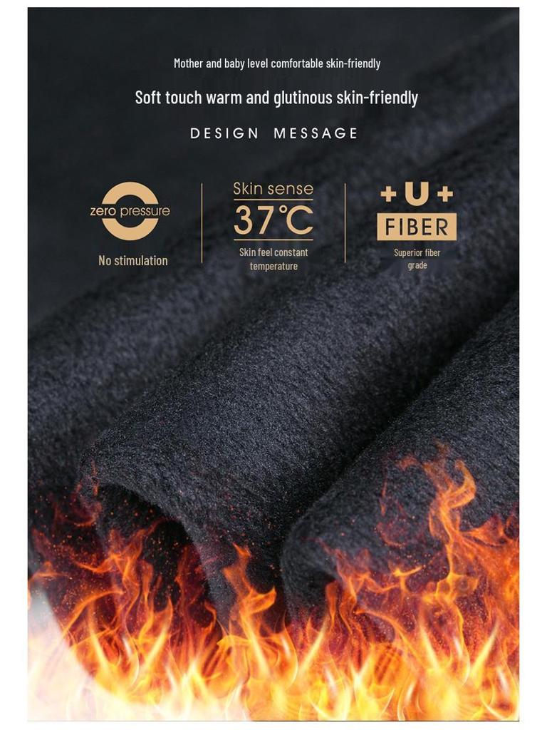 Fleeceforede vinterbukser med rette ben og elastikk for kvinner - Varme, løse, allsidige