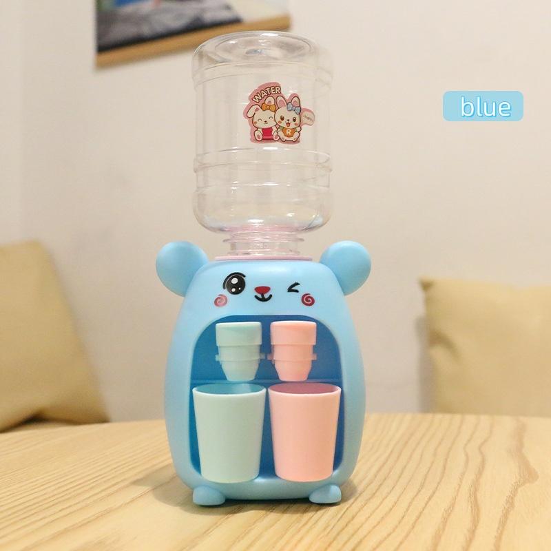 

Cartoon Kids Water Dispenser Toy with 2 Cup Mini Double Headed Water Dispenser Animal Kitchen Role Play Toy for Children синій